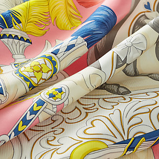 Harnais de Coeur scarf 90 - Pink | Hermès Canada